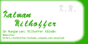 kalman milhoffer business card