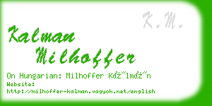 kalman milhoffer business card